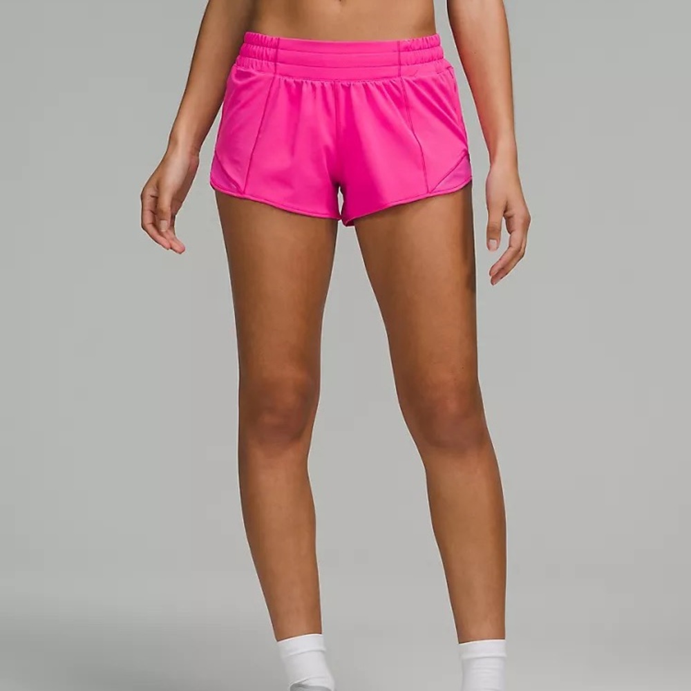 Sonic pink low rise lined short 4 inch